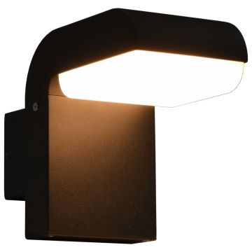 vidaXL Lampă de perete cu LED de exterior, negru, 9 W, oval