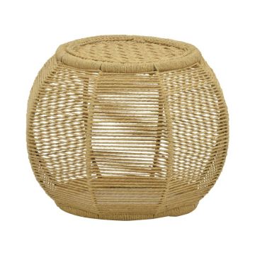 Fotoliu de Gradina tip Pouff Model Wanar, Natural, D44x32 cm