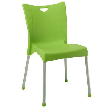 Scaun exterior Crafted plastic culoare verde, picior de aluminiu